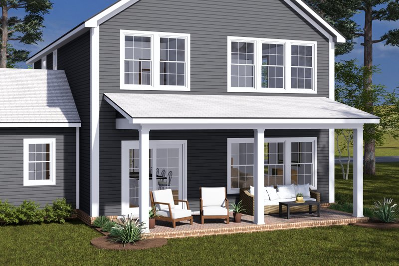 House Design - Exterior - Covered Porch 1 for Farmhouse House Plan #513-2308 - 4 bed, 3.5 bath