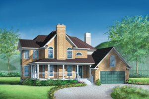 Country Exterior - Front Elevation Plan #25-2120