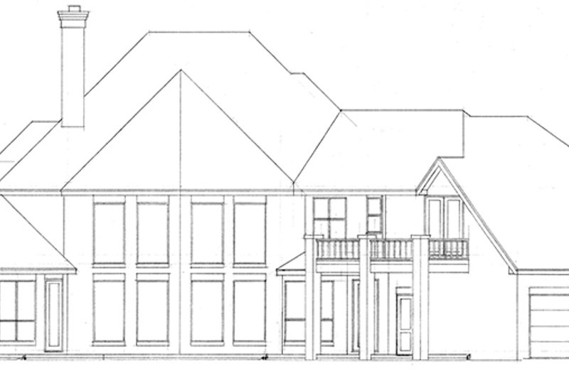Home Plan - Exterior - Rear Elevation for European House Plan #52-247 - 6 bed, 5.5 bath