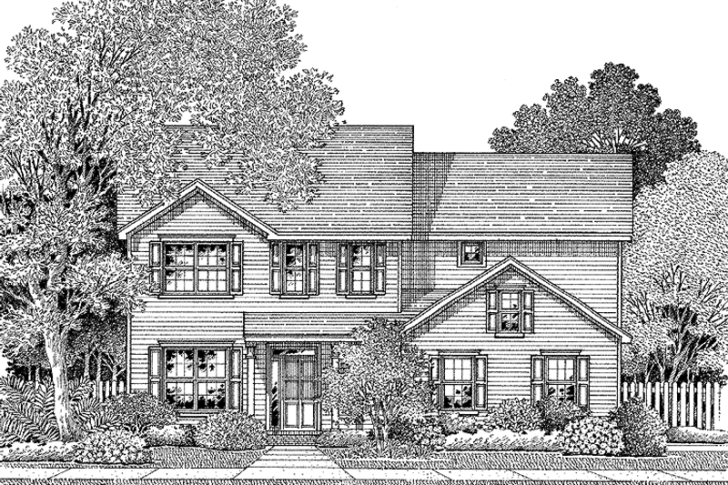 Home Plan - Exterior - Front Elevation 3 for Colonial House Plan #999-77 - 3 bed, 2.5 bath