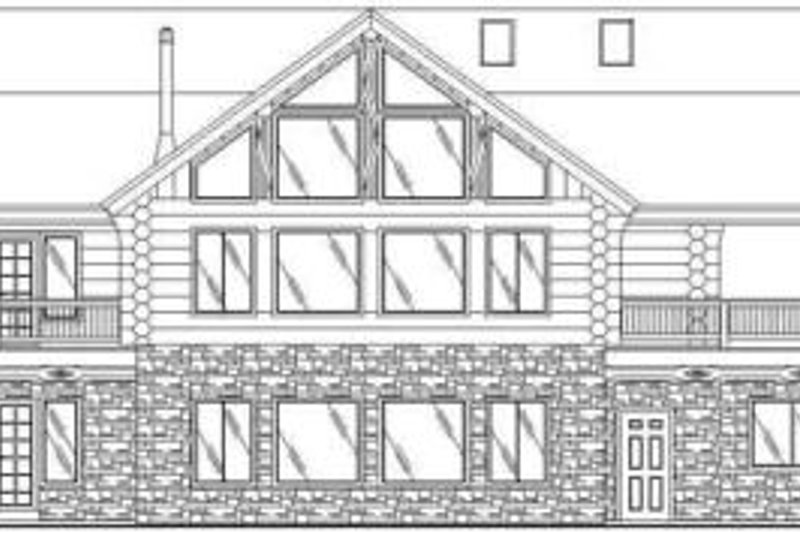 Home Plan - Exterior - Rear Elevation for Log House Plan #117-115 - 3 bed, 3 bath