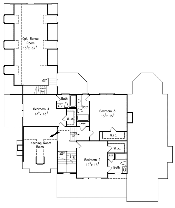 Country Floor Plan - Upper Floor Plan #927-260