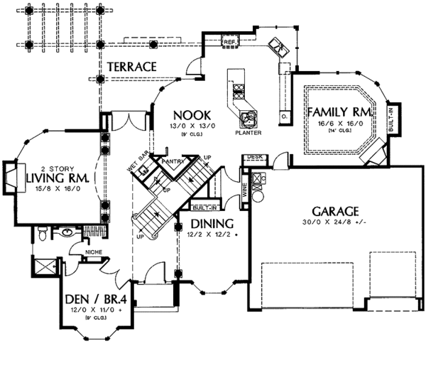 Architectural House Design - Country Floor Plan - Main Floor Plan #48-725