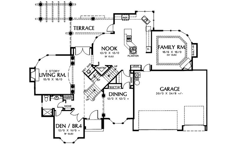 Architectural House Design - Floor Plan - Main Floor for Country House Plan #48-725 - 4 bed, 4 bath