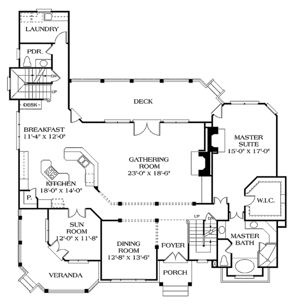 House Design - Traditional Floor Plan - Main Floor Plan #453-310