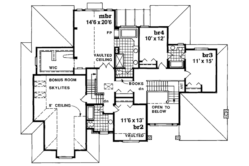 Dream House Plan - Floor Plan - Upper Floor for European House Plan #47-873 - 4 bed, 4.5 bath