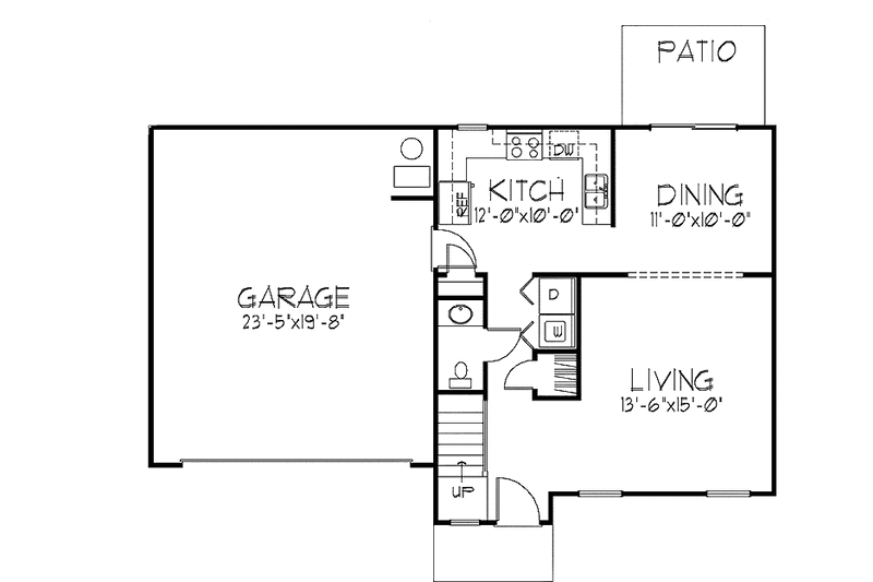 Architectural House Design - Floor Plan - Main Floor for Colonial House Plan #320-927 - 3 bed, 2.5 bath