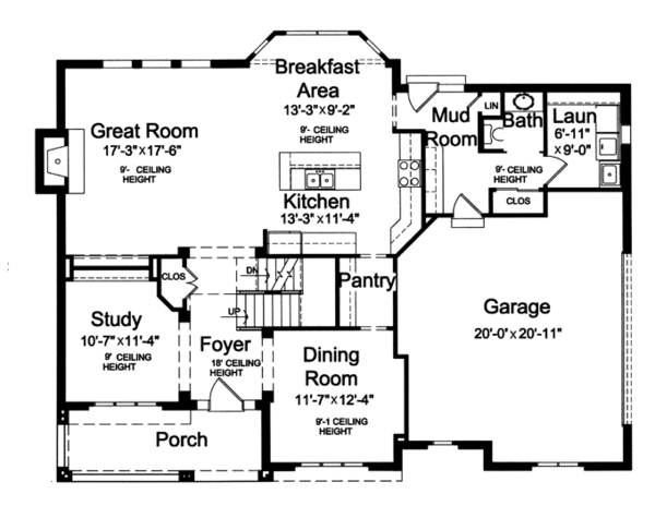 Home Plan - Craftsman Floor Plan - Main Floor Plan #46-835