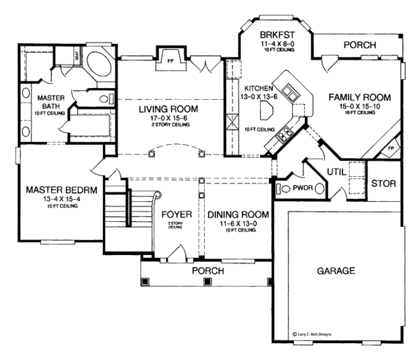 House Design - Country Floor Plan - Main Floor Plan #952-41