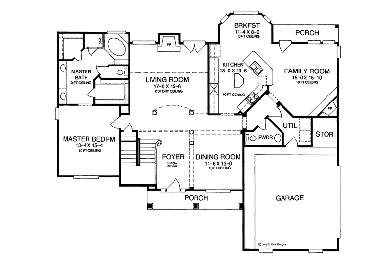 Home Plan - Floor Plan - Main Floor for Country House Plan #952-41 - 5 bed, 3.5 bath