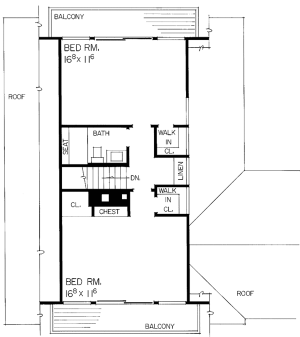 House Design - Contemporary Floor Plan - Upper Floor Plan #72-524