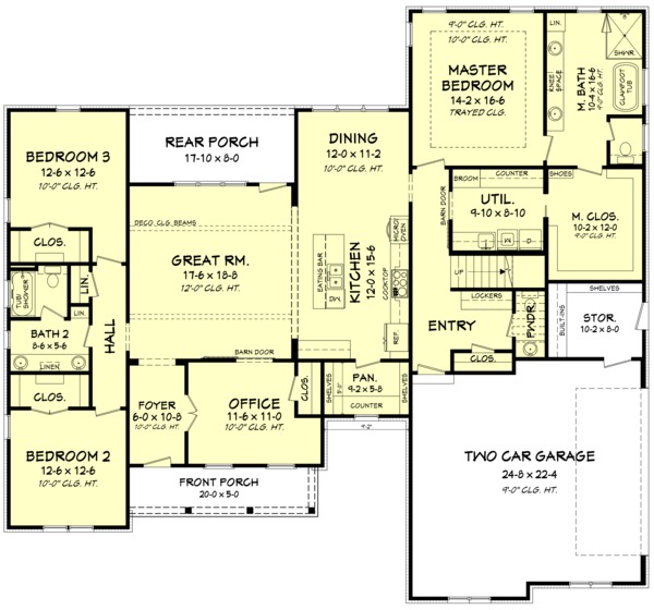 Architectural House Design - Farmhouse Floor Plan - Main Floor Plan #1067-3