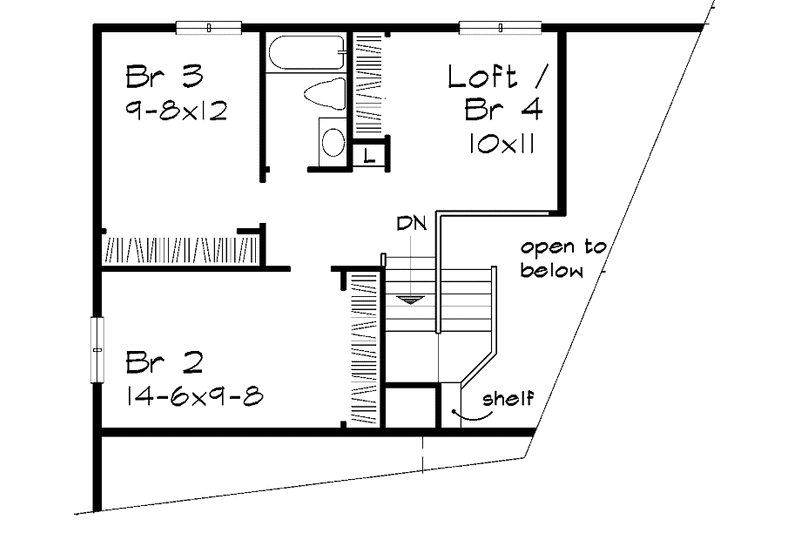 Home Plan - Floor Plan - Upper Floor for Country House Plan #320-753 - 3 bed, 2.5 bath