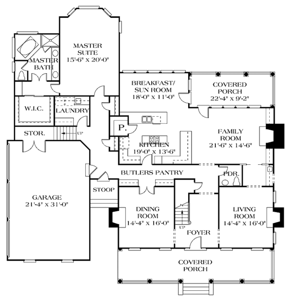 House Blueprint - Classical Floor Plan - Main Floor Plan #453-311