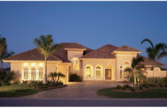 Exterior - Front Elevation 3 for Mediterranean House Plan #930-193 - 4 bed, 5 bath