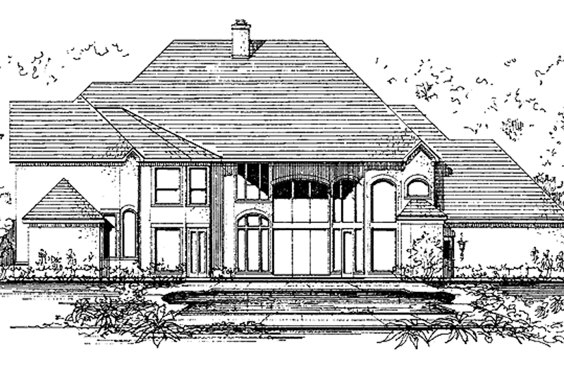 Home Plan - Exterior - Rear Elevation for Mediterranean House Plan #1021-6 - 4 bed, 3 bath