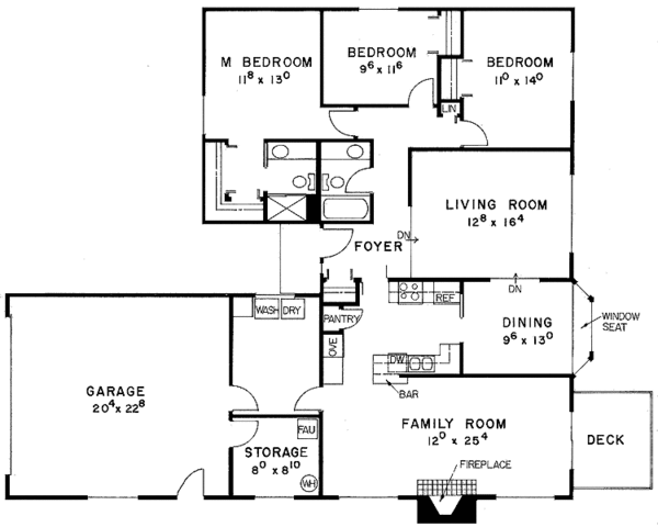 Home Plan - Contemporary Floor Plan - Main Floor Plan #60-670