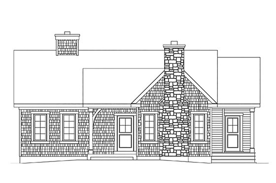 Exterior - Front Elevation 4 for Cottage House Plan #22-592 - 2 bed, 2 bath