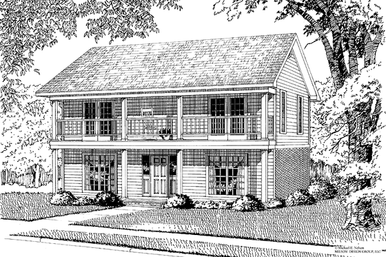 Exterior - Front Elevation 3 for Classical House Plan #17-3239 - 4 bed, 2 bath
