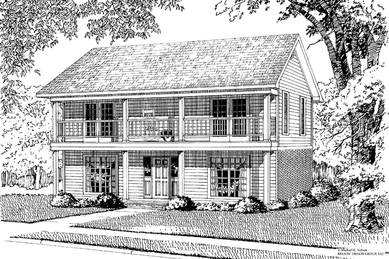 Home Plan - Exterior - Front Elevation 3 for Classical House Plan #17-3239 - 4 bed, 2 bath