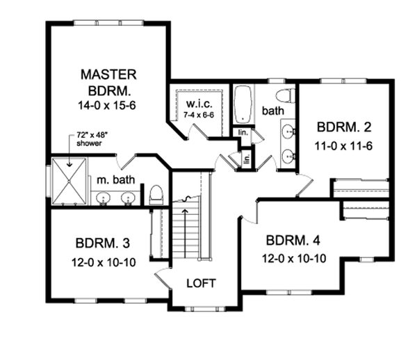 House Design - Country Floor Plan - Upper Floor Plan #1010-89