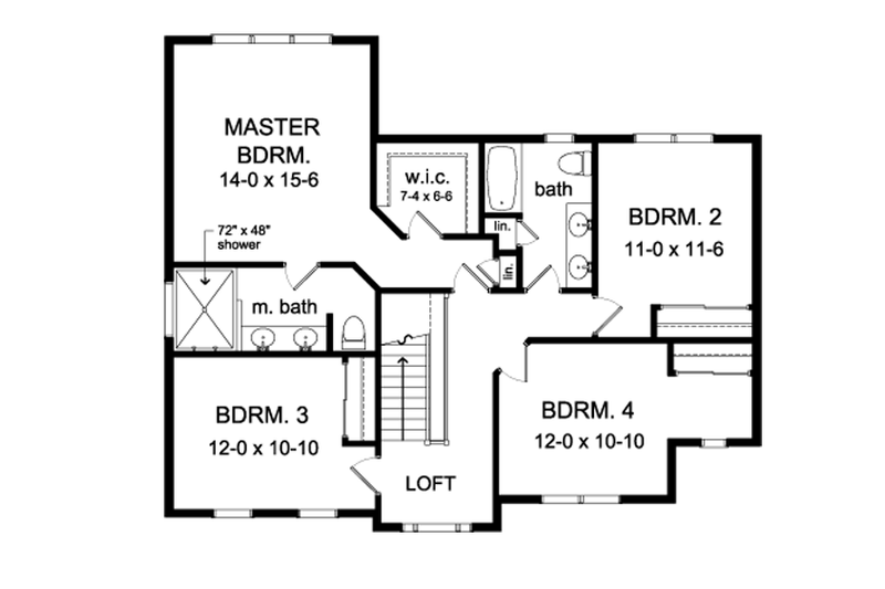 Home Plan - Floor Plan - Upper Floor for Country House Plan #1010-89 - 4 bed, 2.5 bath