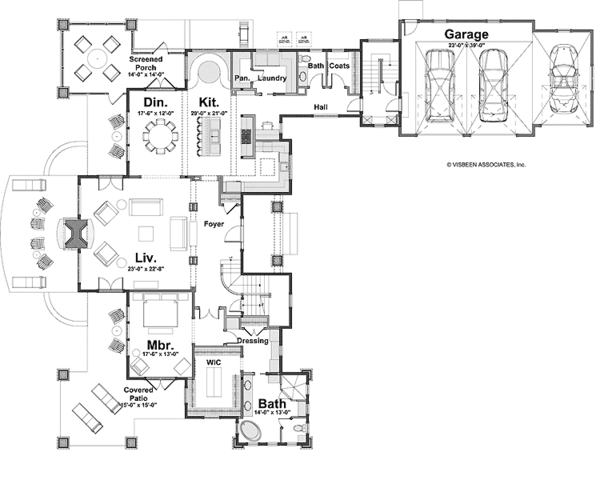 House Blueprint - Craftsman Floor Plan - Main Floor Plan #928-188