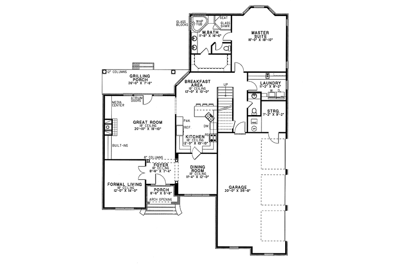 Dream House Plan - Floor Plan - Main Floor for Traditional House Plan #17-2739 - 4 bed, 3.5 bath