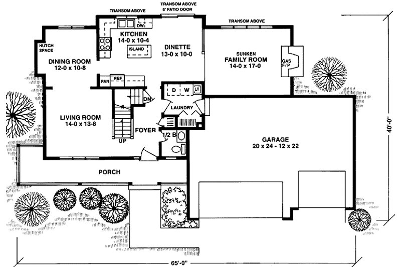 Home Plan - Floor Plan - Main Floor for Prairie House Plan #981-35 - 4 bed, 2.5 bath