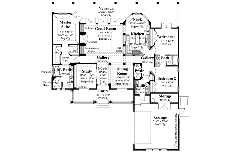 Home Plan - Floor Plan - Main Floor for Colonial House Plan #930-287 - 3 bed, 2.5 bath