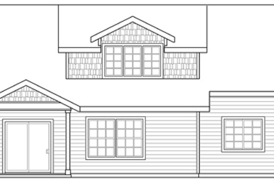 Exterior - Rear Elevation for Craftsman House Plan #124-890 - 3 bed, 2.5 bath