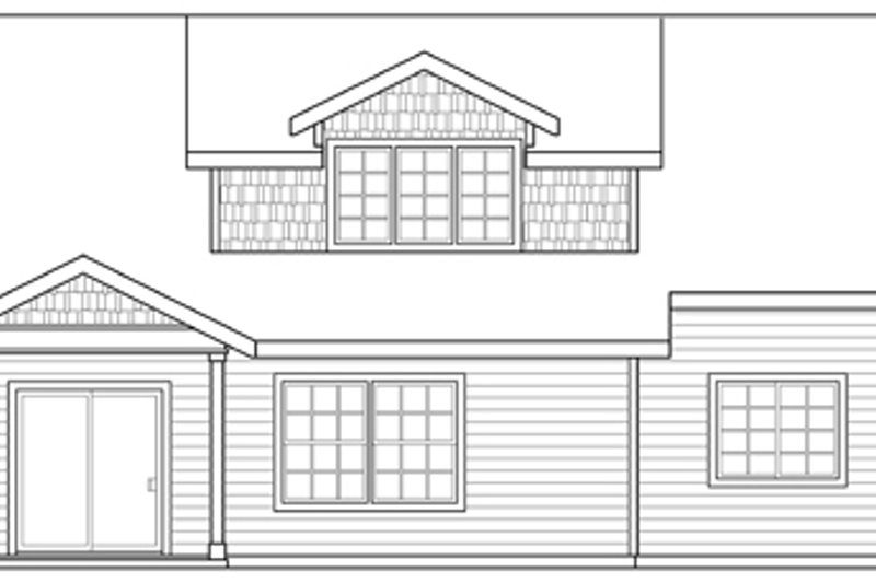 Architectural House Design - Exterior - Rear Elevation for Craftsman House Plan #124-890 - 3 bed, 2.5 bath