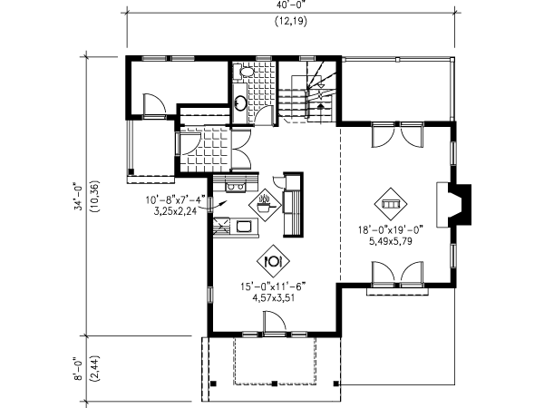 Cottage Floor Plan - Main Floor Plan #25-4195