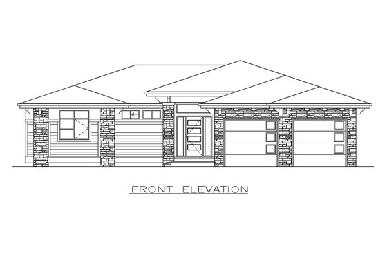 Exterior - Front Elevation 3 for Modern House Plan #1100-31 - 2 bed, 2.5 bath
