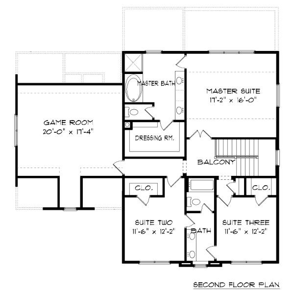 Tudor Floor Plan - Upper Floor Plan #413-877