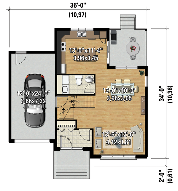 Contemporary Floor Plan - Main Floor Plan #25-4623