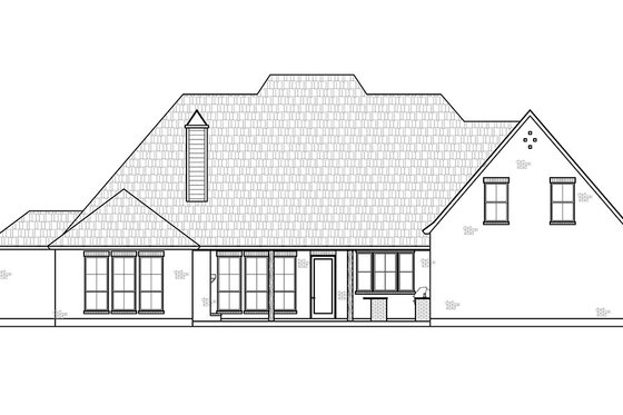 Exterior - Rear Elevation for Country House Plan #1074-46 - 4 bed, 3 bath