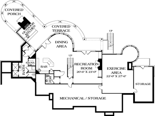 Architectural House Design - European Floor Plan - Lower Floor Plan #453-50
