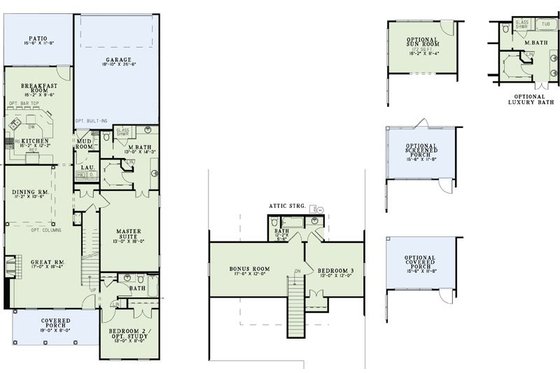 Floor Plan - Main Floor for Farmhouse House Plan #17-2425 - 3 bed, 3 bath