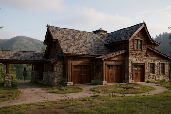 Exterior - Front Elevation 3 for Craftsman House Plan #921-3 - 5 bed, 6.5 bath