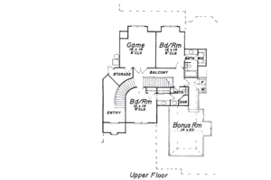 Floor Plan - Upper Floor for European House Plan #52-237 - 3 bed, 3.5 bath