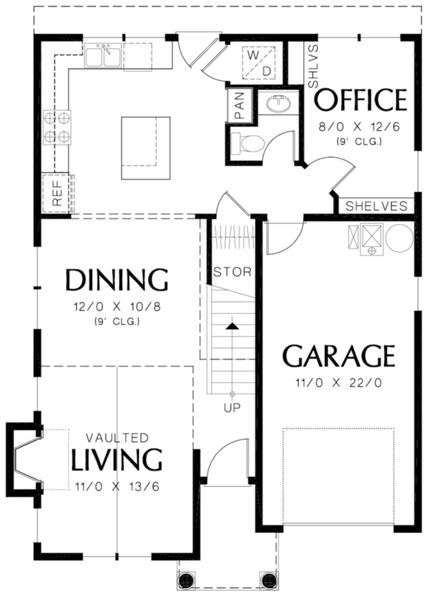 Cottage Floor Plan - Main Floor Plan #48-488