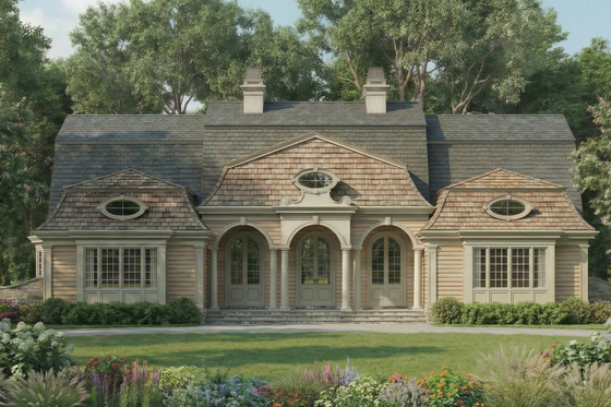 Exterior - Front Elevation 4 for Colonial House Plan #119-144 - 4 bed, 3.5 bath