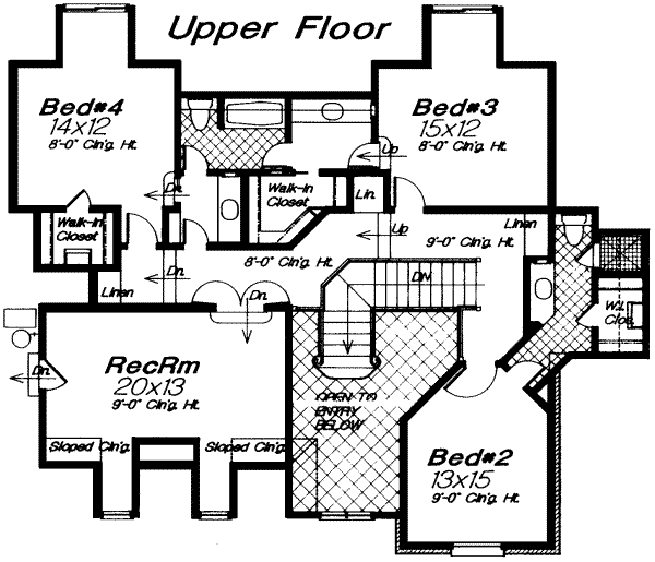 European Floor Plan - Upper Floor Plan #310-167