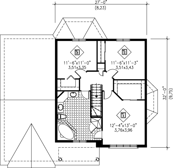 European Floor Plan - Upper Floor Plan #25-2269
