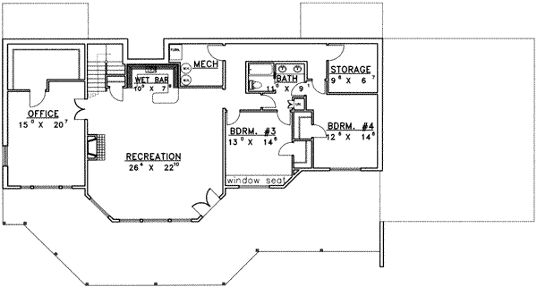 House Blueprint - Bungalow Floor Plan - Lower Floor Plan #117-371