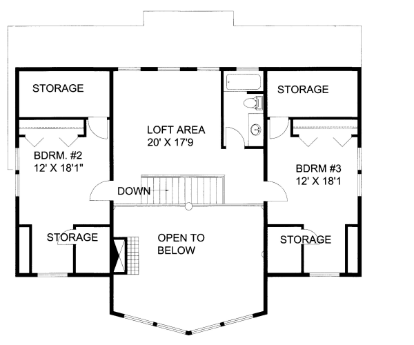 House Blueprint - Bungalow Floor Plan - Upper Floor Plan #117-732