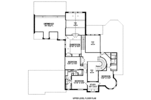 Floor Plan - Upper Floor for European House Plan #141-191 - 5 bed, 4.5 bath