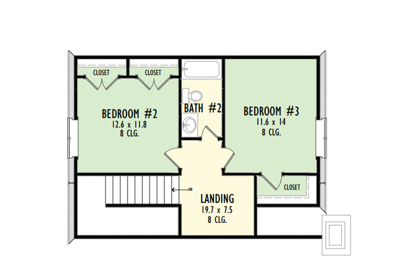 House Blueprint - Floor Plan - Upper Floor for Farmhouse House Plan #1092-6 - 3 bed, 2.5 bath