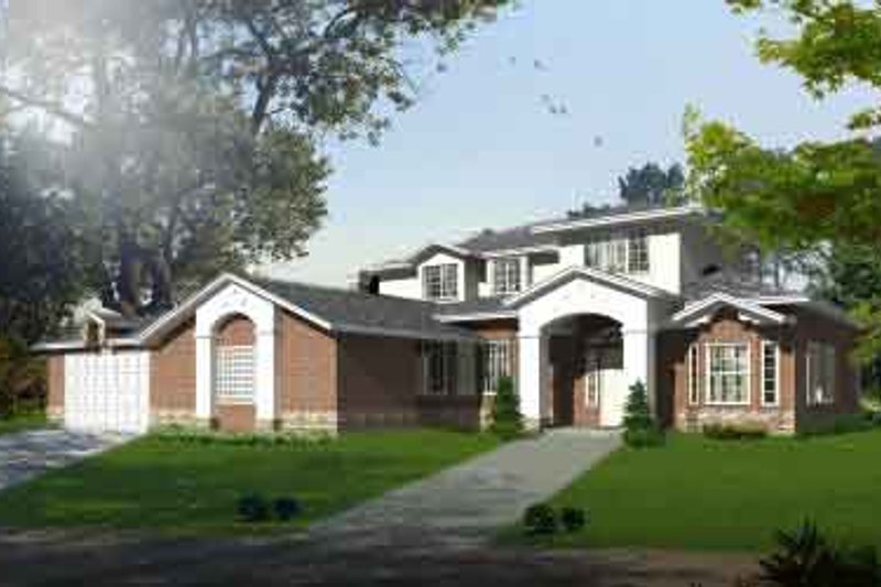Dream House Plan - Adobe / Southwestern Exterior - Front Elevation Plan #1-1111